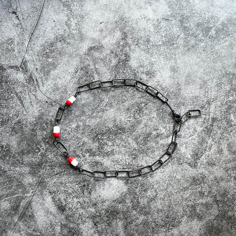 Red and White Pill Collier