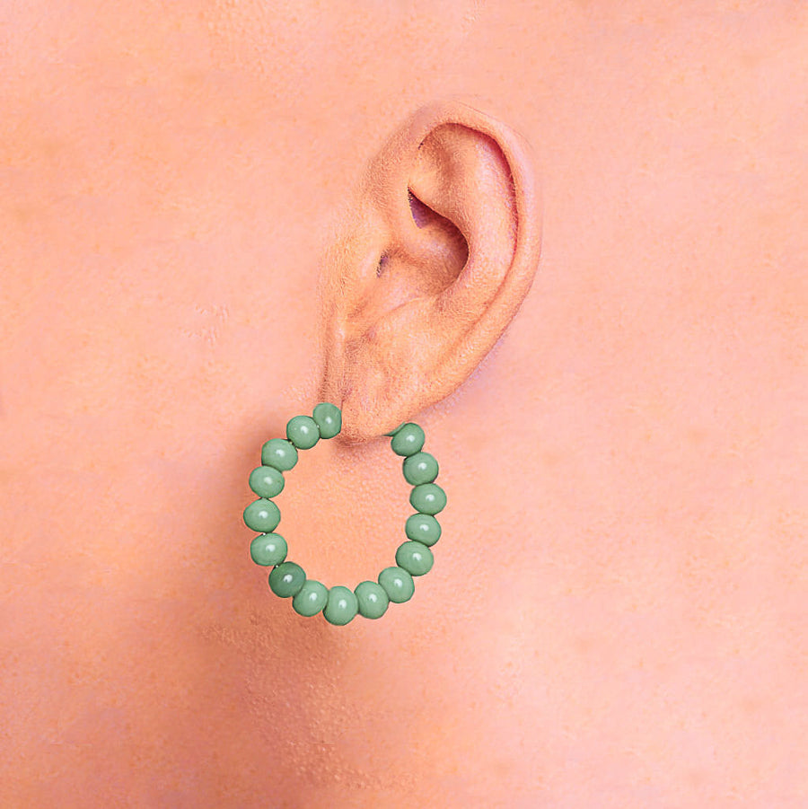 Centouno 60's Green Round Earrings