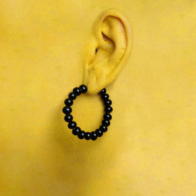 Centouno Black Round Earrings Earrings by Cosima Montavoci - Sunset Yogurt